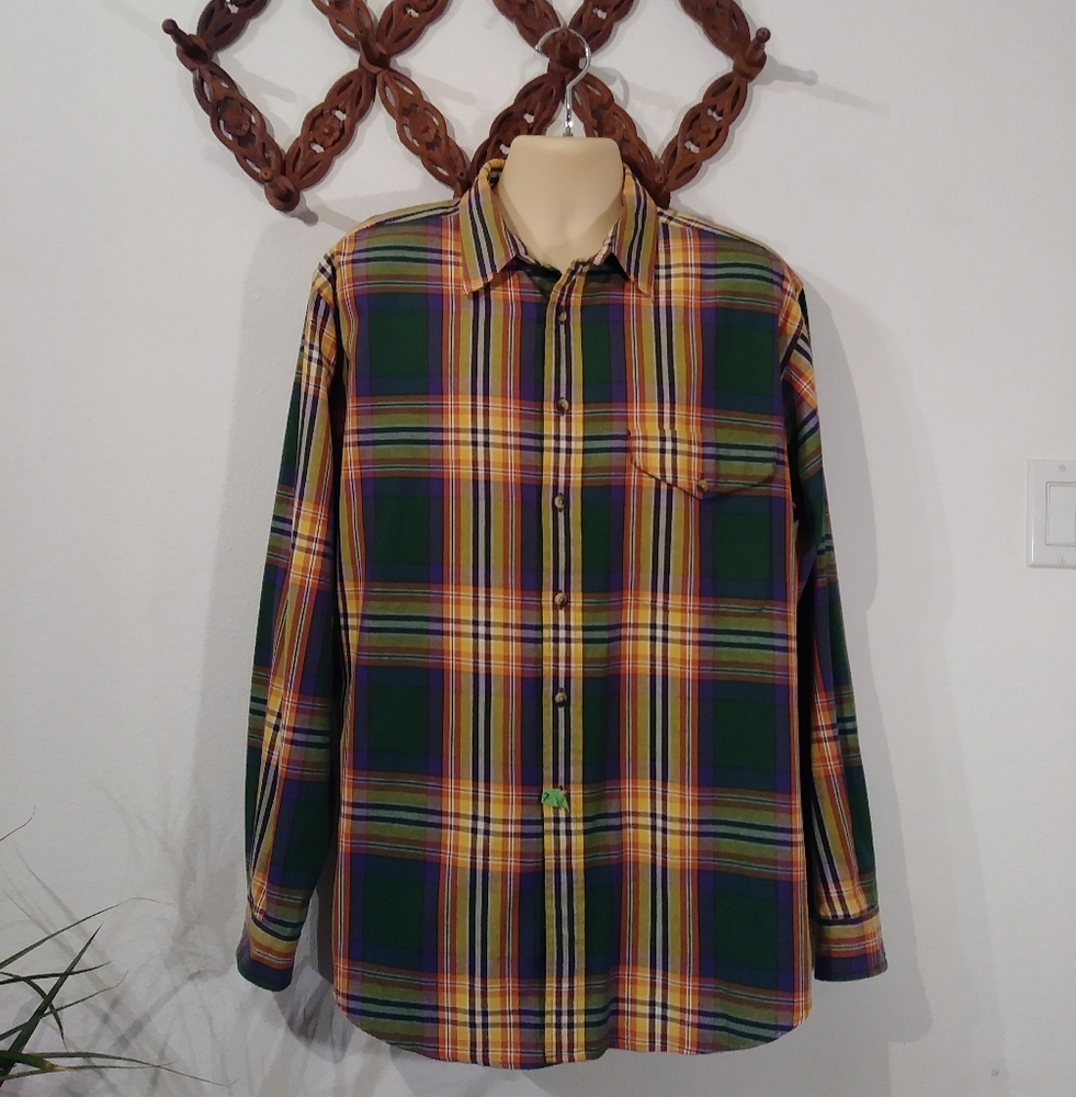 Vintage Nautica Plaid Button Down Shirt
